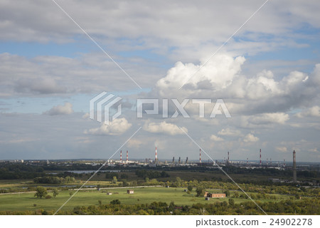 factory pipes on a background of nature factory pipes on a background of nature 24902278