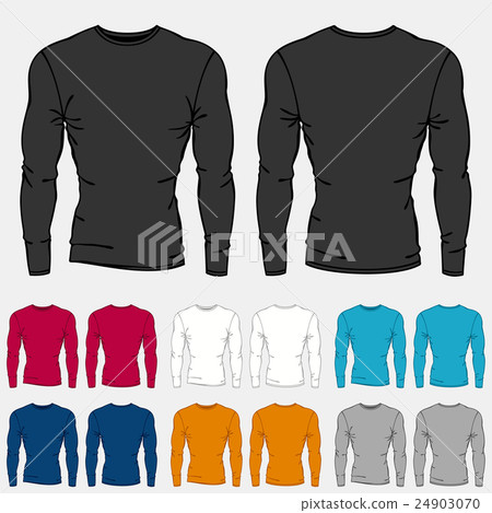 Set of colored long sleeve shirts templates for 24903070