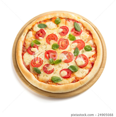 图库照片  margarita pizza isolated on white