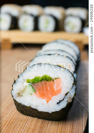 Close up of sushi, Japanese seafood 24906288
