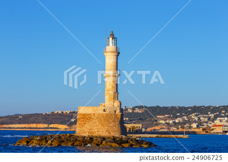 old port and Lighthouse in Chania, Crete, Greece 24906725