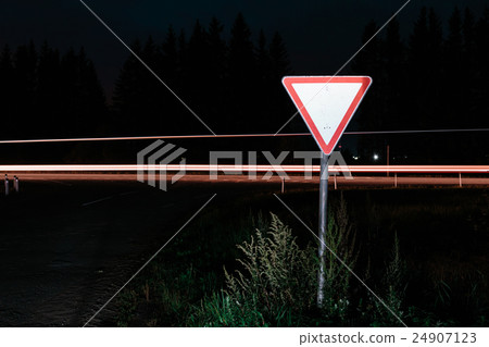 Road sign give way Road sign give way 24907123
