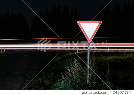 Road sign give way Road sign give way 24907124