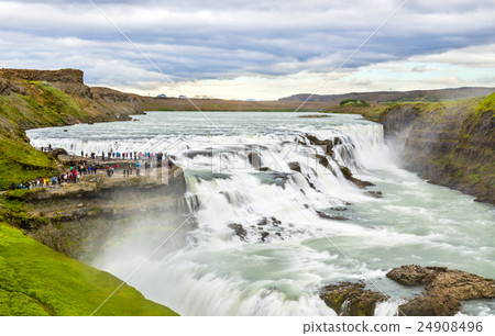 Gullfoss Waterfall in the canyon of Hvita river 24908496