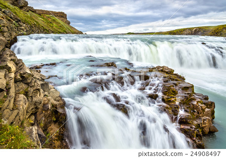 Gullfoss Waterfall in the canyon of Hvita river 24908497