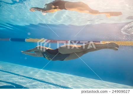 Swimmer in crawl style underwater 24909027