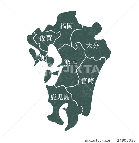 Kyushu map _ Moss green Kyushu map _ Moss green 24909033