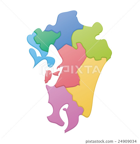 Kyushu Stereoscopic Map _ Color Coding Kyushu Stereoscopic Map _ Color Coding 24909034