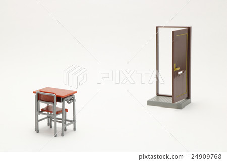 Learning desk and open door miniature 24909768