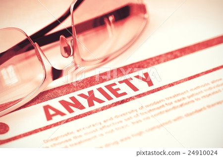 Anxiety. Medical Concept on Red Background. 3D Anxiety. Medical Concept on Red Background. 3D 24910024