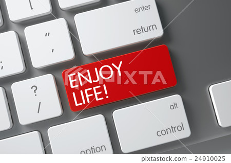 Enjoy Life CloseUp of Keyboard. 3D. Enjoy Life CloseUp of Keyboard. 3D. 24910025