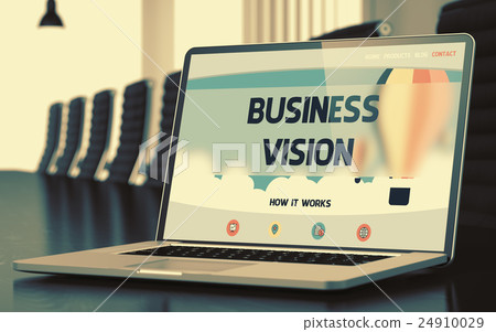 Business Vision on Laptop in Conference Room. 3D. Business Vision on Laptop in Conference Room. 3D. 24910029