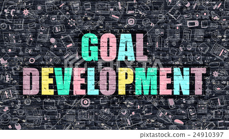 Multicolor Goal Development on Dark Brickwall Multicolor Goal Development on Dark Brickwall 24910397