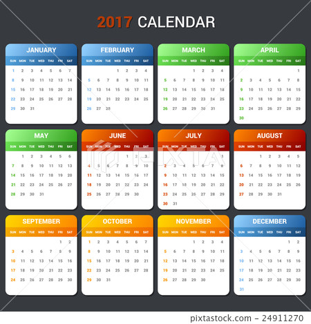 Calendar Template for 2017 year. Vector 24911270