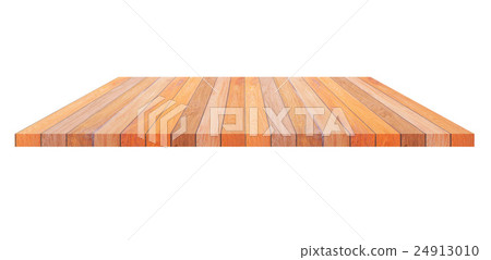 empty wooden table isolated on white background 24913010