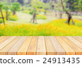 Empty wooden table with landscape background 24913435