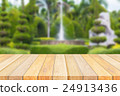 Empty wooden table with landscape background 24913436