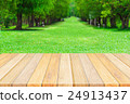 Empty wooden table with landscape background 24913437