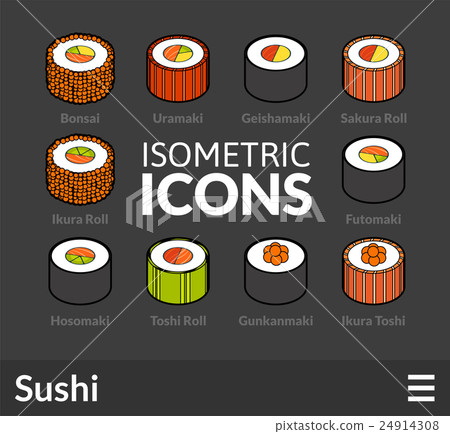 Isometric outline icons set 26 Isometric outline icons set 26 24914308