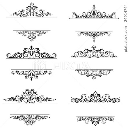 Vintage vector swirl frame set Vintage vector swirl frame set 24914744