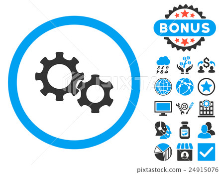 Gears Flat Vector Icon with Bonus - Stock Illustration [24915076] - PIXTA