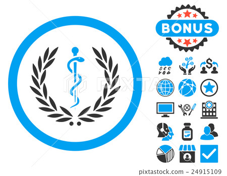 Health Care Emblem Flat Vector Icon with Bonus - Stock Illustration ...