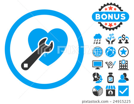 Heart Repair Flat Vector Icon with Bonus Heart Repair Flat Vector Icon with Bonus 24915225