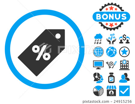 Discount Tag Flat Glyph Icon with Bonus Discount Tag Flat Glyph Icon with Bonus 24915256
