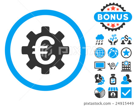 Euro Machinery Flat Glyph Icon with Bonus Euro Machinery Flat Glyph Icon with Bonus 24915449
