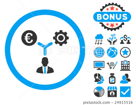 Euro Financial Development Flat Glyph Icon with 24915516