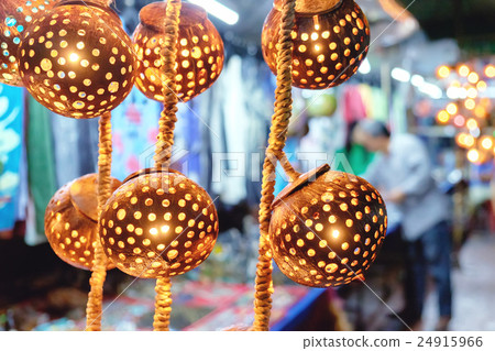 Asian handmade lights for sale in night market 24915966