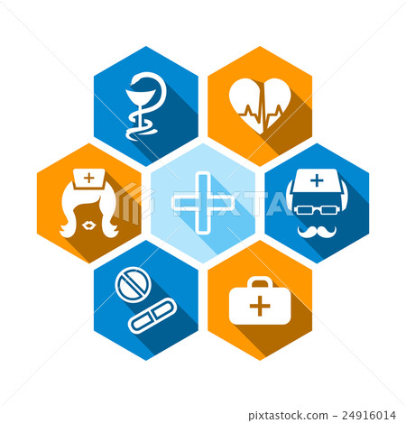 Flat medical icons with shadow - Stock Illustration [24916014] - PIXTA