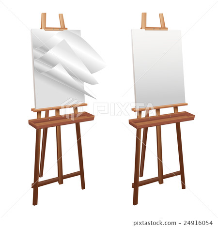 Wooden easel on a white background 24916054