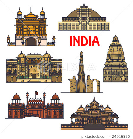 Travel landmarks of indian architecture icon 24916550