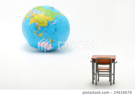 Desk and Earth Miniature Model 24916679