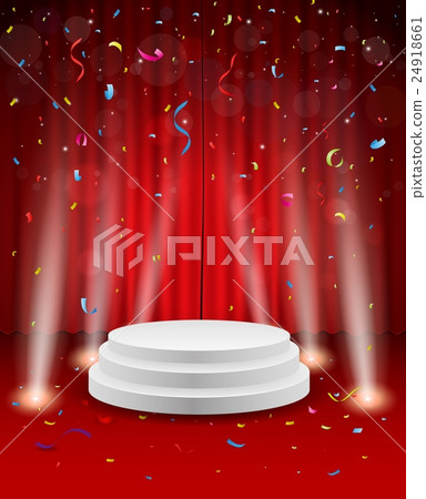 Stage background with confetti and light 24918661