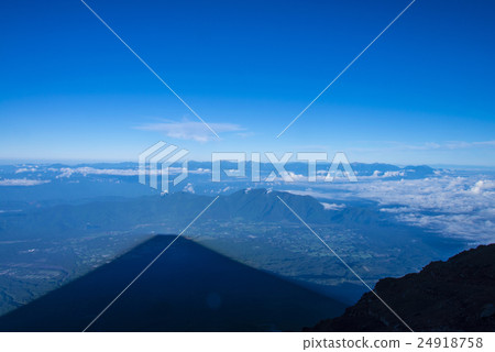 從富士山頂部和南阿爾卑斯山和北阿爾卑斯山的影子富士 24918758