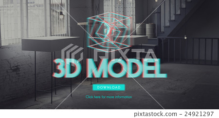 3D Three Dimensional Futuristic Display Modern Concept 3D Three Dimensional Futuristic Display Modern Concept 24921297