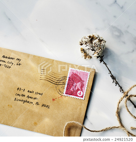 Stock Photo: Mail Letter Correspondence Flower Communication Concept