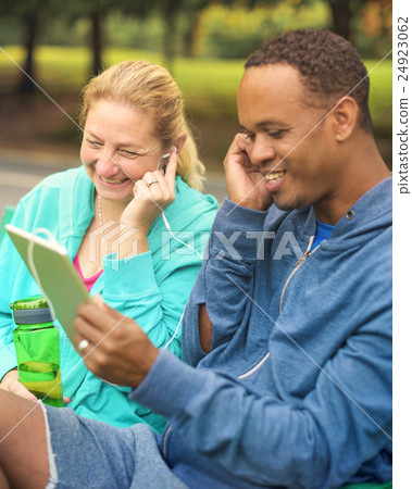 Couple Exercise Wearing Happiness Healthy Concept 24923062