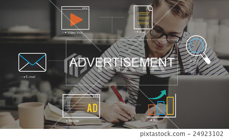 Social Media Advertisement Connection Concept Social Media Advertisement Connection Concept 24923102