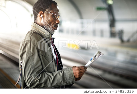 Businessman Using Mobile Railroad Transportation Concept 24923339