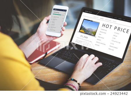 Hot Price Shopping Online Internet Website Concept Hot Price Shopping Online Internet Website Concept 24923442