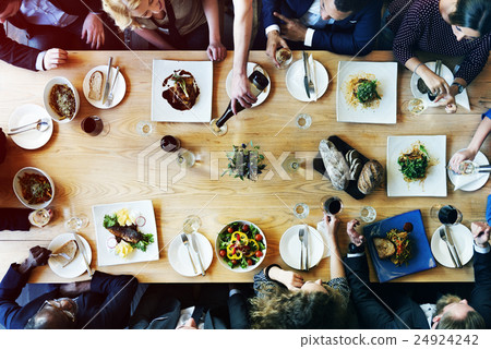 Business People Meeting Eating Discussion Concept 24924242
