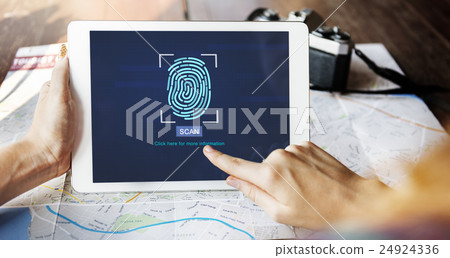 Fingerprint Scan Biometrics Identify Authorization Concept Fingerprint Scan Biometrics Identify Authorization Concept 24924336