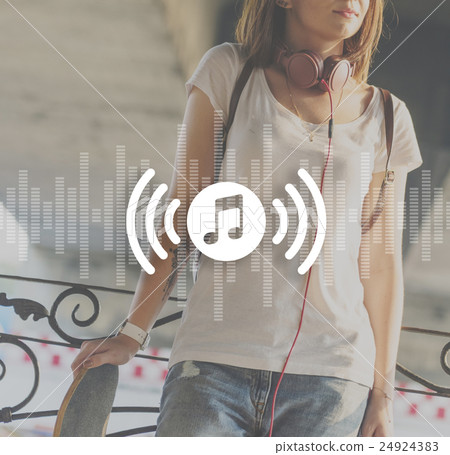 Music Player Multimedia Equalizer Control Panel Concept 24924383