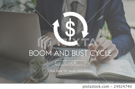 Boom Bust Cycle Economy Financial Concept Boom Bust Cycle Economy Financial Concept 24924740