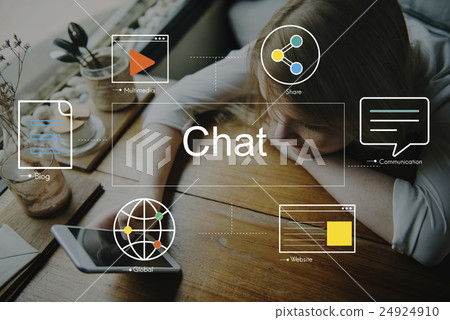 Social Media Chat Blog Media Concept Social Media Chat Blog Media Concept 24924910