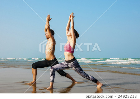 Yoga Exercise Active Beach Outdoor Concept Yoga Exercise Active Beach Outdoor Concept 24925218