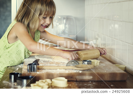 Young Girl Baking Cookies Dough Concept 24925608